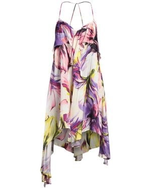 Manila Grace Mini Dress Viscose, Polyester - Pink