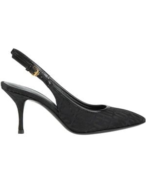 Moschino Pumps Leather, Textile Fibers - Black