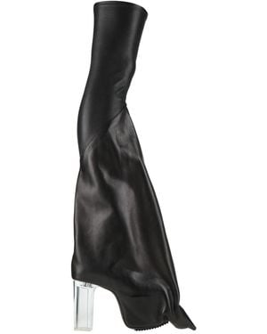 Rick Owens Boot Leather, Textile Fibres - Black