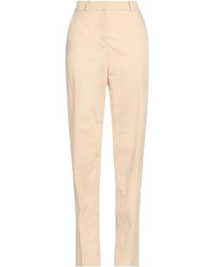 Calvin Klein High-Waisted Cotton Straight-Leg Trousers - Natural