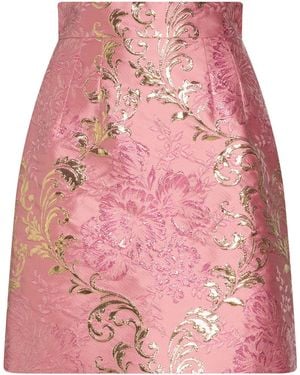 Dolce & Gabbana Mini Skirt Polyester, Metallic Polyester, Silk, Polyamide - Pink
