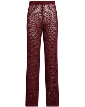 ViCOLO Burgundy Pants Viscose, Metallic Fiber - Red