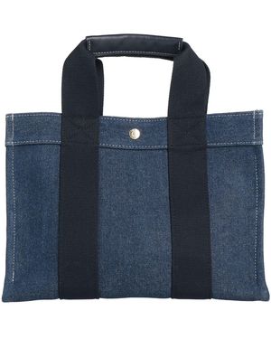 RUE DE VENRNEUIL Handbag Wool, Polyester, Leather - Blue