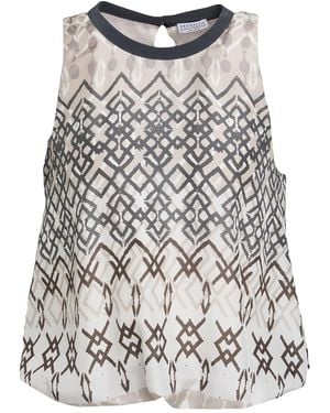 Brunello Cucinelli Top Silk, Elastane - Natural