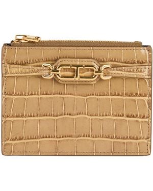 Tom Ford Khaki Cardholder Calfskin, Brass - Natural