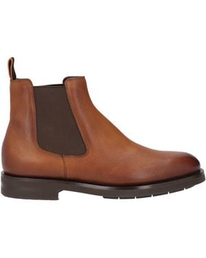 Santoni Ankle Boots Leather, Textile Fibers - Brown
