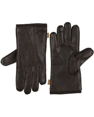 Paul & Shark Dark Gloves Ovine Leather, Cashmere - Black