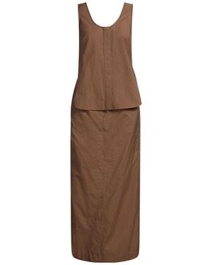 Brunello Cucinelli Maxi Dress Cotton, Polyamide, Brass - Brown