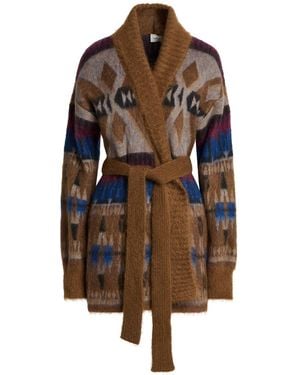 Peuterey Camel Cardigan Mohair Wool - Brown
