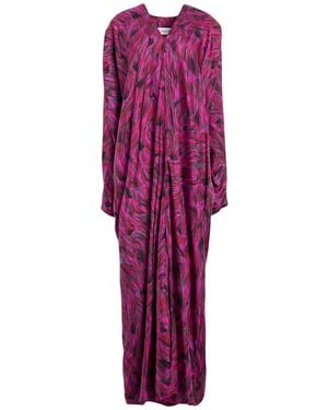 Lanvin Fuchsia Maxi Dress Silk - Purple