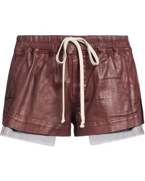 Rick Owens Denim Shorts Cotton, Elastomultiester, Natural Rubber - Red