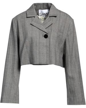 Ganni Jacket Polyester, Recycled Polyester, Viscose, Elastane - Grey