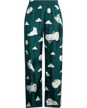 CASABLANCA Dark Trousers Silk - Green