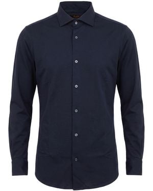 Moorer Midnight Shirt Cotton, Elastane - Blue