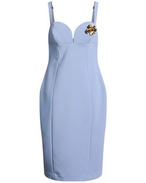 alma sanchez Lilac Midi Dress Polyester, Elastane - Blue