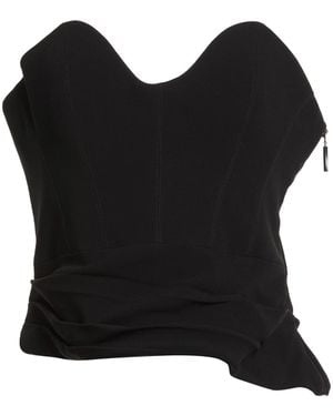 Nafsika Skourti Top Triacetate, Pes - Black