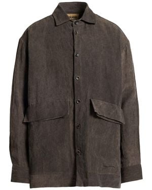 Uma Wang Overcoat & Trench Coat Linen - Brown