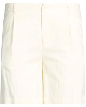 Daniele Alessandrini Cream Shorts & Bermuda Shorts Linen, Viscose - Natural