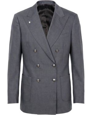 L.B.M. 1911 Blazer Virgin Wool, Elastane - Blue