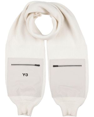 Y-3 Scarf Wool, Polyamide, Elastane, Recycled Polyamide - White