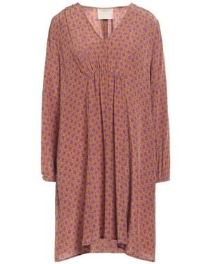 Momoní Gathered Silk Flared Mini Dress