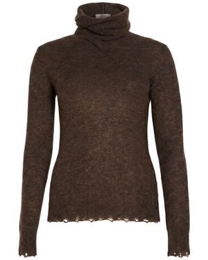 Giorgio Brato Dark Turtleneck Alpaca Wool, Polyamide, Wool - Brown
