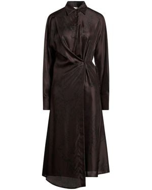 Alysi Crème Dark Midi Dress Silk - Black