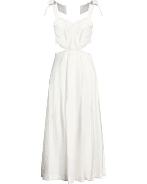 Sandro Midi Dress Viscose, Linen, Polyamide, Polyester - White