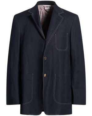 Thom Browne Blazer Cotton, Linen - Blue