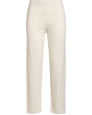 Elisabetta Franchi Ivory Trousers Virgin Wool, Viscose, Polyamide, Cashmere - Natural