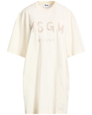 MSGM Ivory Mini Dress Cotton - White