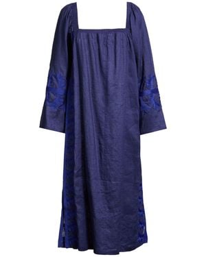 Maliparmi Midi Dress Linen - Blue