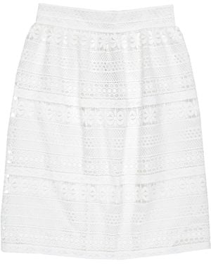 Burberry Midi Skirt Polyester - White