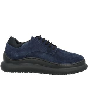 Stokton Lace-Up Shoes Leather, Textile Fibres - Blue