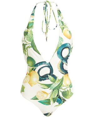 Roberto Cavalli Ivory Bodysuit Polyamide, Elastane - Green