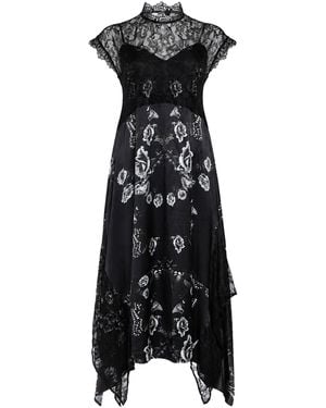 AllSaints Maxi Dress Viscose, Silk - Black