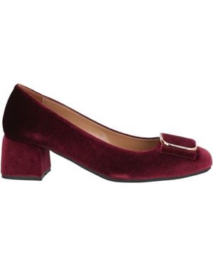 Sancia Burgundy Court Shoes Textile Fibres - Red