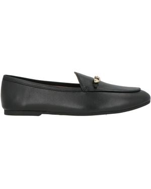 Love Moschino Zwarte Loafer met Logo in Geborsteld Leer Black Dames