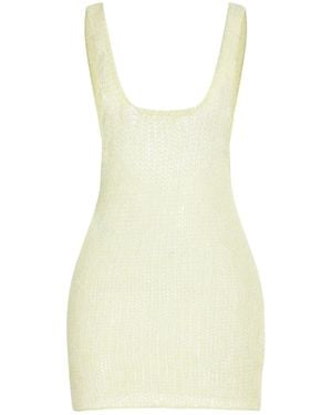 Philosophy Di Lorenzo Serafini Mini Dress Polyamide, Mohair Wool, Wool - Yellow