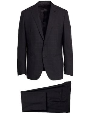 Caruso Charcoal Suit Wool, Mohair Wool - Blue