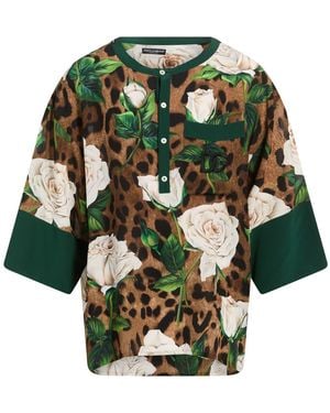 Dolce & Gabbana Khaki Shirt Silk - Green