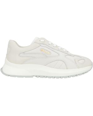 Bally Trainers Calfskin, Textile Fibres - White