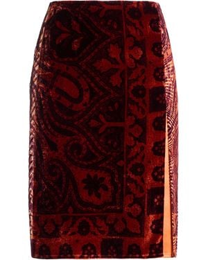 Etro Midi Skirt Viscose, Silk - Red