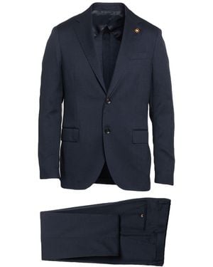 Lardini Midnight Suit Wool, Silk - Blue