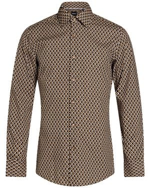 BOSS Shirt Cotton, Elastane - Brown