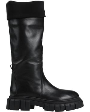 Bervicato Boot Leather, Textile Fibres - Black