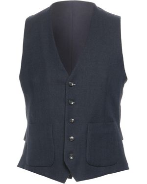 Lardini Midnight Tailored Vest Wool, Linen - Blue