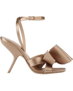 Ferragamo Camel Sandals Textile Fibers - Metallic