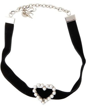 Roger Vivier Necklace Textile Fibres - Black