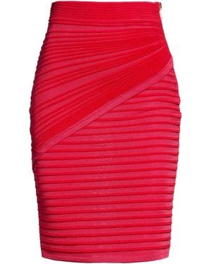 Balmain Midi Skirt - Red